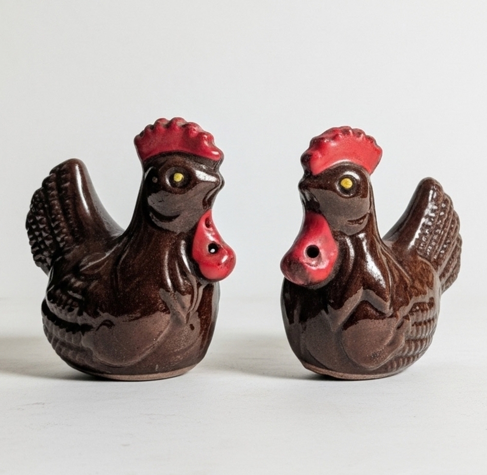 Vintage Ceramic Rooster Salt and Pepper Shakers